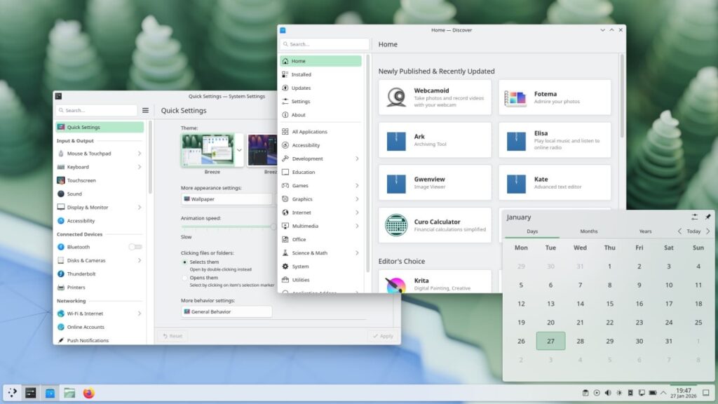 KDE Plasma 6.6 på modern Linux-dator